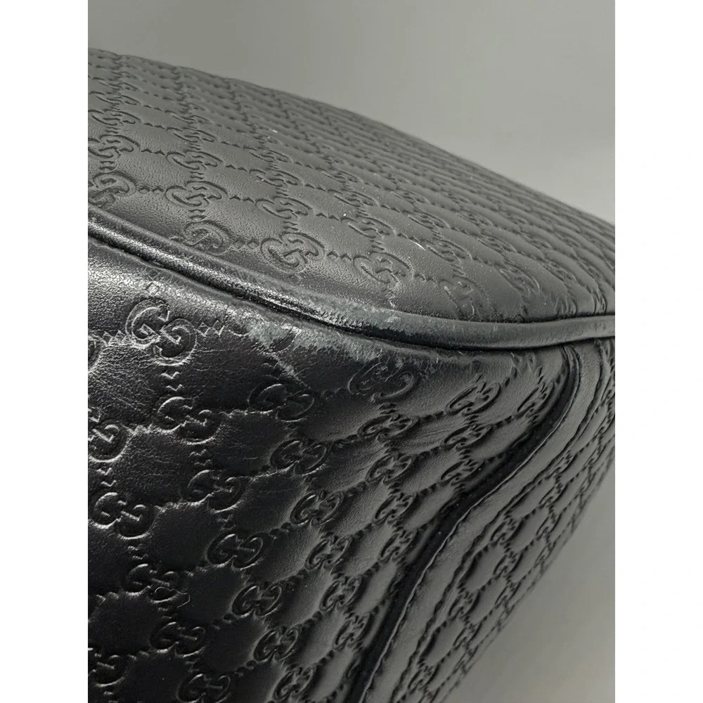 Gucci Microguccissima Mini Dome‎ Satchel Black Leather Crossbody Bag Handbag GG